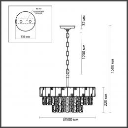 Odeon light 5076/11 HALL (В 2-Х КОРОБКАХ) ODL24 497 золото/прозрачный/белый/металл/хрусталь/алебастр Люстра E14 11*40W CHESSI  - 2 купить